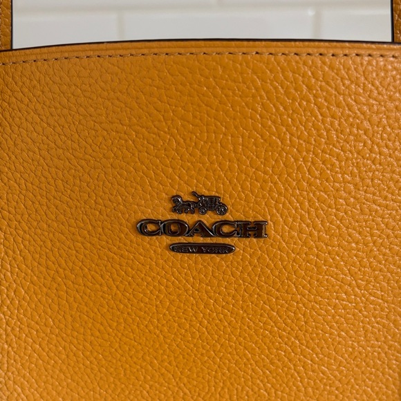 Coach Mustard Yellow Leather Charlie Carryall Bag - Picture 3 of 13